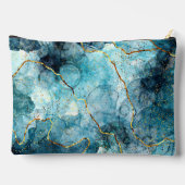 Pochette À Accessoires Monographie en marbre bleu et or (Verso)