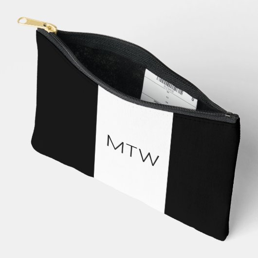 Pochette À Accessoires Monographie simple en noir et blanc (Ouvrir)