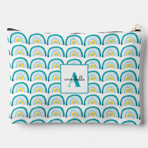 Pochette À Accessoires Monographie turquoise arc-en-ciel