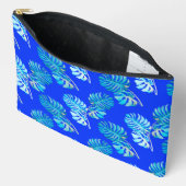 Pochette À Accessoires Monstera Brise Bleu Cobalt (Ouvrir)