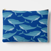 Pochette À Accessoires Morceau de baleines nager bleu foncé (Recto)