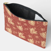 Pochette À Accessoires Morris Inspiré Lily Flower Botanique Rouge Textile (Ouvrir)