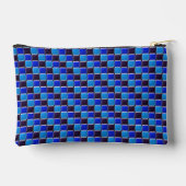Pochette À Accessoires Mosaïque moderne en noir, bleu royal, coutume (Verso)