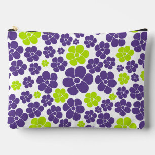 Pochette À Accessoires Motif à fleurs en vert citron et violet