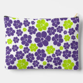 Pochette À Accessoires Motif à fleurs en vert citron et violet (Verso)