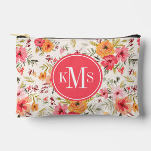 Pochette À Accessoires Motif à fleurs Orange Doodle Garden