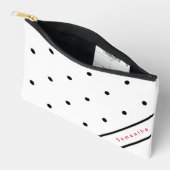 Pochette À Accessoires Motif à pois noir simple moderne (Ouvrir)