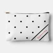 Pochette À Accessoires Motif à pois noir simple moderne (Recto)