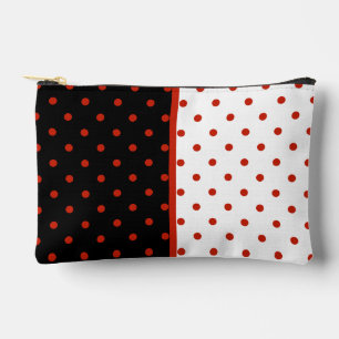 Pochette À Accessoires Motif à pois rouge en noir et blanc