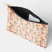 Pochette À Accessoires Motif à rayures florales rose pâle (Ouvrir)
