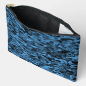 Pochette À Accessoires Motif Abstrait Bleu Noir Grand (Ouvrir)