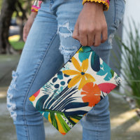 Motif Abstrait Tropical Ziphed Pouch