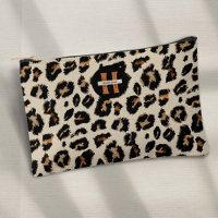 Motif animal moderne, Peau léopard, Monogramme