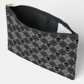 Pochette À Accessoires Motif Argyle Alien Noir et Gris (Ouvrir)