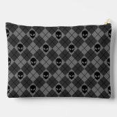 Pochette À Accessoires Motif Argyle Alien Noir et Gris (Verso)