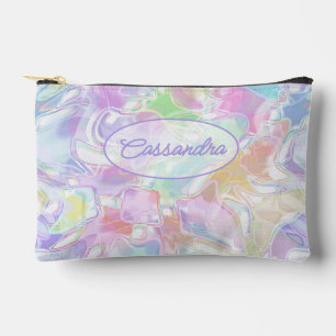 Pochette À Accessoires Motif artistique Aqua Bleu Vert Citron Rose Violet