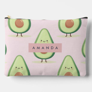 Pochette À Accessoires Motif Avocado personnalisé mignon souriant