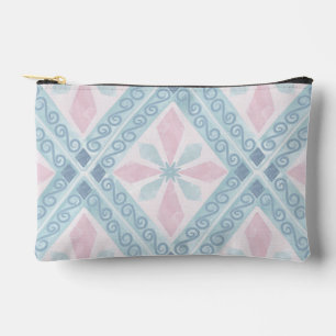 Pochette À Accessoires motif bleu en forme de diamant