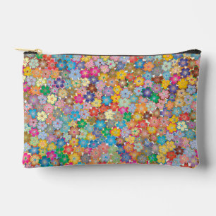 POCHETTE À ACCESSOIRES MOTIF BOTANIQUE FLEURI COLORÉ