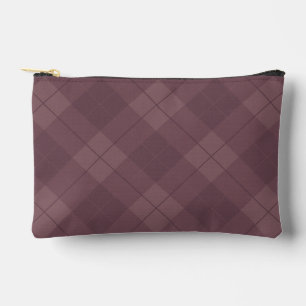 Pochette À Accessoires Motif carreaux bordeaux prune poussiéreux
