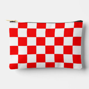 Pochette À Accessoires Motif chèque À damiers blanc rouge