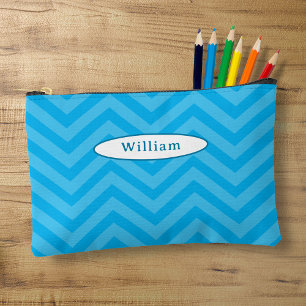 Pochette À Accessoires Motif Chevron bleu amusant Coque de crayon personn