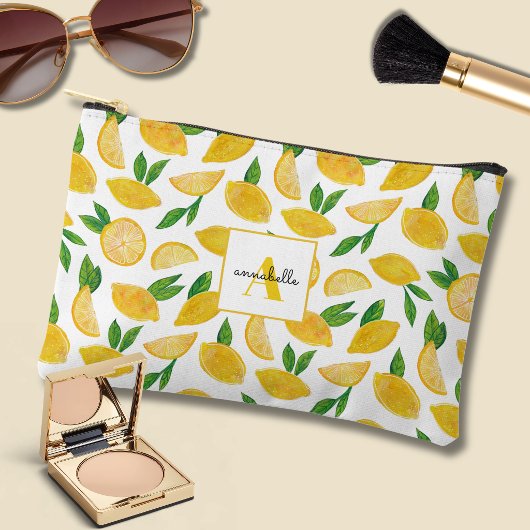 Pochette À Accessoires Motif Citron Agrumes