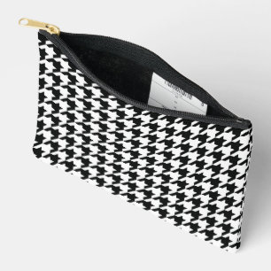 Pochette À Accessoires Motif classique en Houndstooth : Noir & Blanc Vint