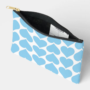 Pochette À Accessoires Motif Cœurs Bleus, Romantique, Amour