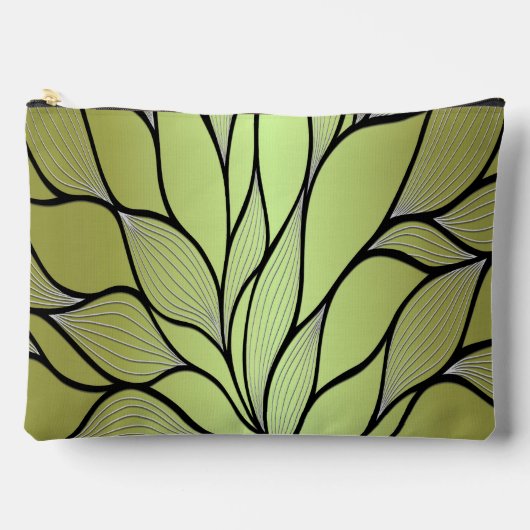 Pochette À Accessoires Motif Créatif Vert Olive (Recto)