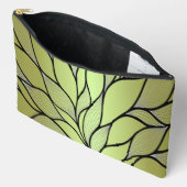 Pochette À Accessoires Motif Créatif Vert Olive (Ouvrir)