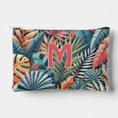 Pochette À Accessoires Motif d'art Feuille turquoise bleu vert rose orang (Recto)