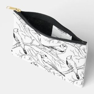 Pochette À Accessoires Motif d'art linéaire minimaliste d'oiseaux nord-am