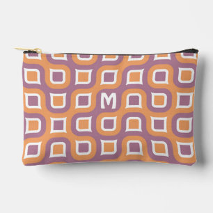 Pochette À Accessoires Motif d'art violet blanc orange du milieu du siècl