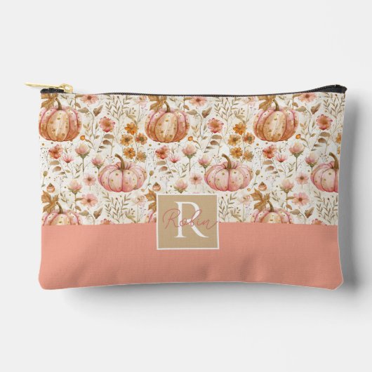 Pochette À Accessoires Motif d'automne Citrouille aquarelle (Recto)