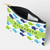 Pochette À Accessoires Motif De Baleines, Beaux Baleines, Votre Nom (Ouvrir)