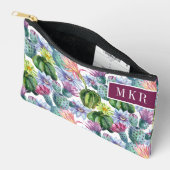 Pochette À Accessoires Motif de cactus aquarelle peint à la main (Ouvrir)