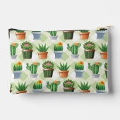 Pochette À Accessoires Motif de cactus en vichy vert (Verso)