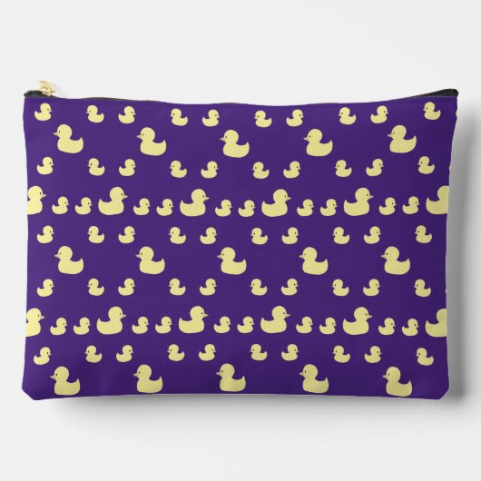 Pochette À Accessoires Motif de canard en caoutchouc violet grande poche (Recto)
