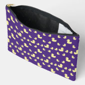 Pochette À Accessoires Motif de canard en caoutchouc violet grande poche (Ouvrir)