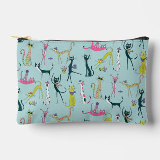 Pochette À Accessoires Motif de chats fantaisistes colorés