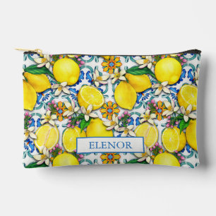 Pochette À Accessoires Motif de citron d'agrumes méditerranéen