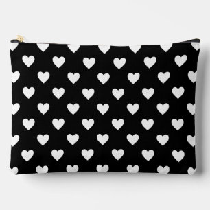 Pochette À Accessoires Motif de cœurs noir et blanc