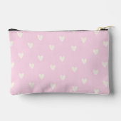 Pochette À Accessoires Motif de cœurs rose et crème imprimé (Verso)