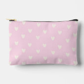 Pochette À Accessoires Motif de cœurs rose et crème imprimé (Recto)