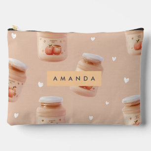 Pochette À Accessoires Motif de confiture Pastel Peach personnalisé