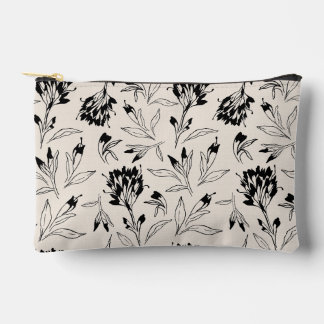 Pochette À Accessoires Motif de croquis botanique floral minimaliste mode