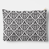 Pochette À Accessoires Motif de défilement Damas noir sur blanc (Verso)