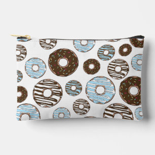 Pochette À Accessoires Motif De Donuts, Donuts Bleus, Donuts Brown