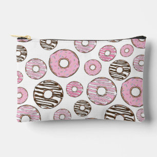 Pochette À Accessoires Motif De Donuts, Donuts Roses, Donuts Blancs